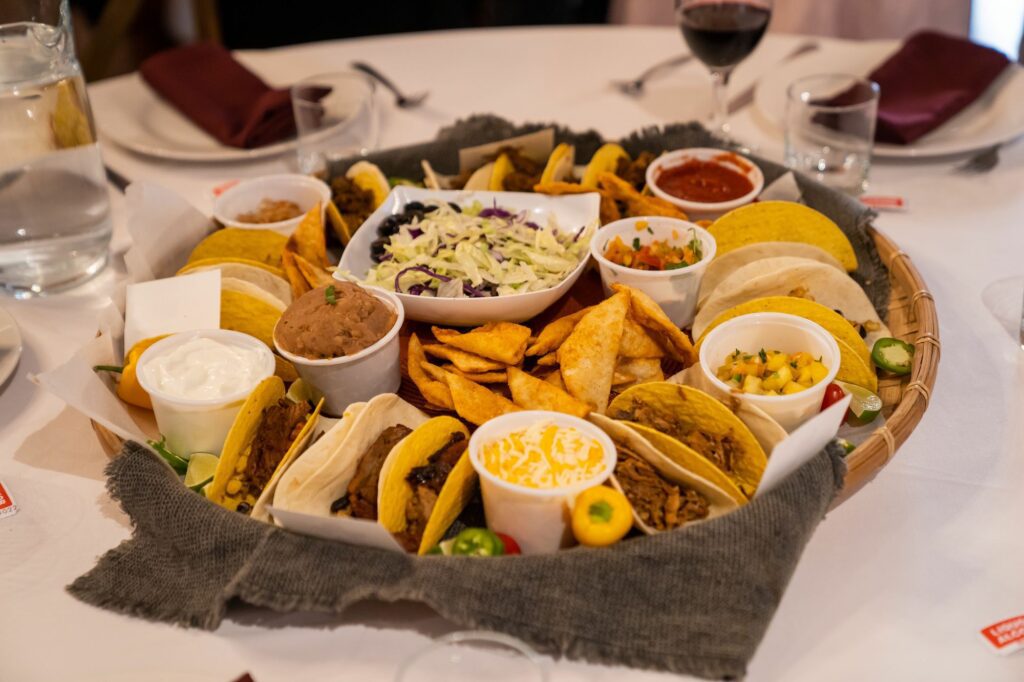Wedding Tacos as a Centrepiece - Biggar Bites Catering