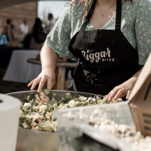Brody & Kelsey Ellis - Wedding Catering by Biggar Bites | salad on the side for the main course